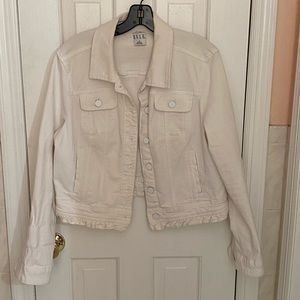 White Ruffle Jeans Jacket